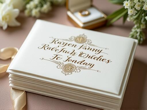 Convites de casamento com caligrafia artística